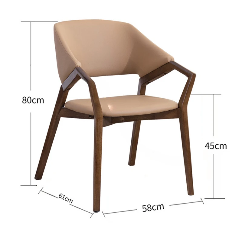 Итальянские обеденные стулья из массива дерева, Простой Домашний обеденный стул со спинкой, кухонная мебель, Легкое Роскошное дизайнерское кресло для столовой Изображение 4
