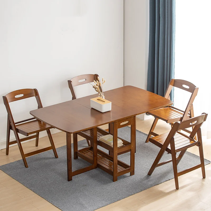 Современные минималистичные обеденные стулья кухонный стул из натурального бамбука Складной Дизайн Сочетание мебели для гостиной со стульями Nordic Изображение 3