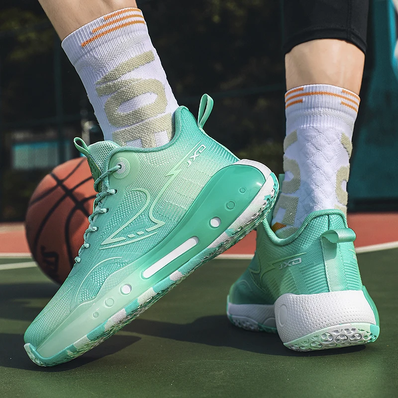 2023 Новая модная баскетбольная обувь, мужские нескользящие баскетбольные кроссовки, дышащие практичные баскетбольные ботинки, женские уличные кроссовки Изображение 1