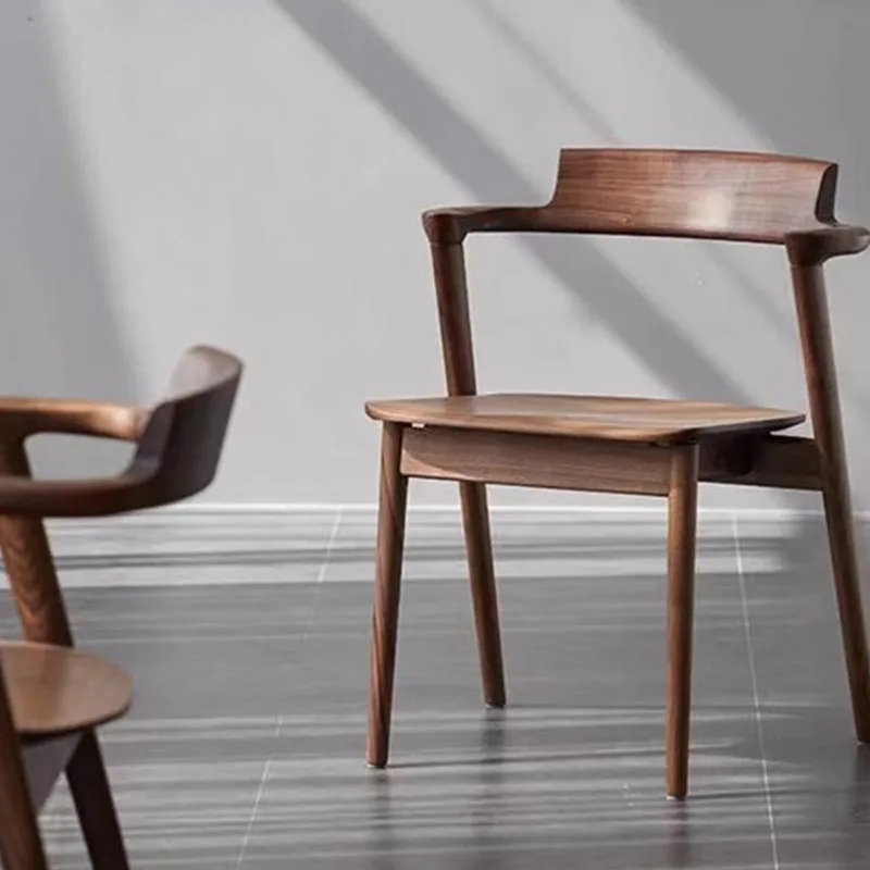 Обеденный стул из массива дерева в гостиной с отдельными акцентами, Кухонный обеденный стул, минималистичный шезлонг, прикольные украшения Изображение 5