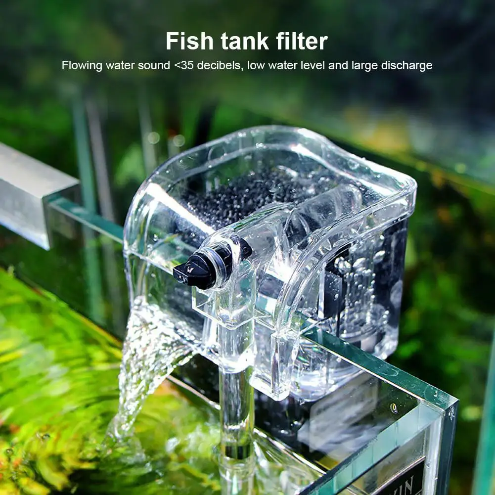 Готовый фильтр для аквариумных рыбок, тонкий погружной аквариум, внешний резервуар, насос, фильтр для водопада, Кислородный подвесной фильтр 【 Изображение 0
