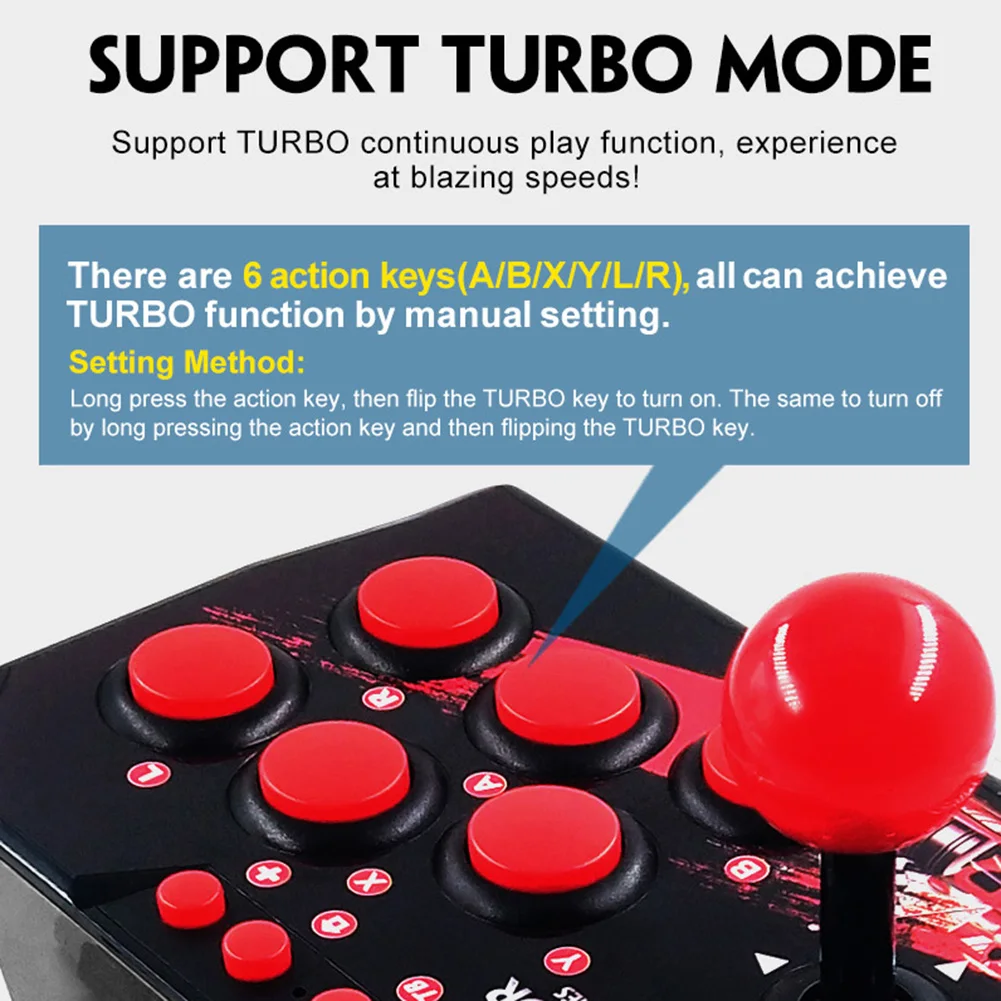 4-в-1 USB Проводной игровой джойстик Ретро Аркадная станция TURBO Игровая консоль Rocker Изображение 3
