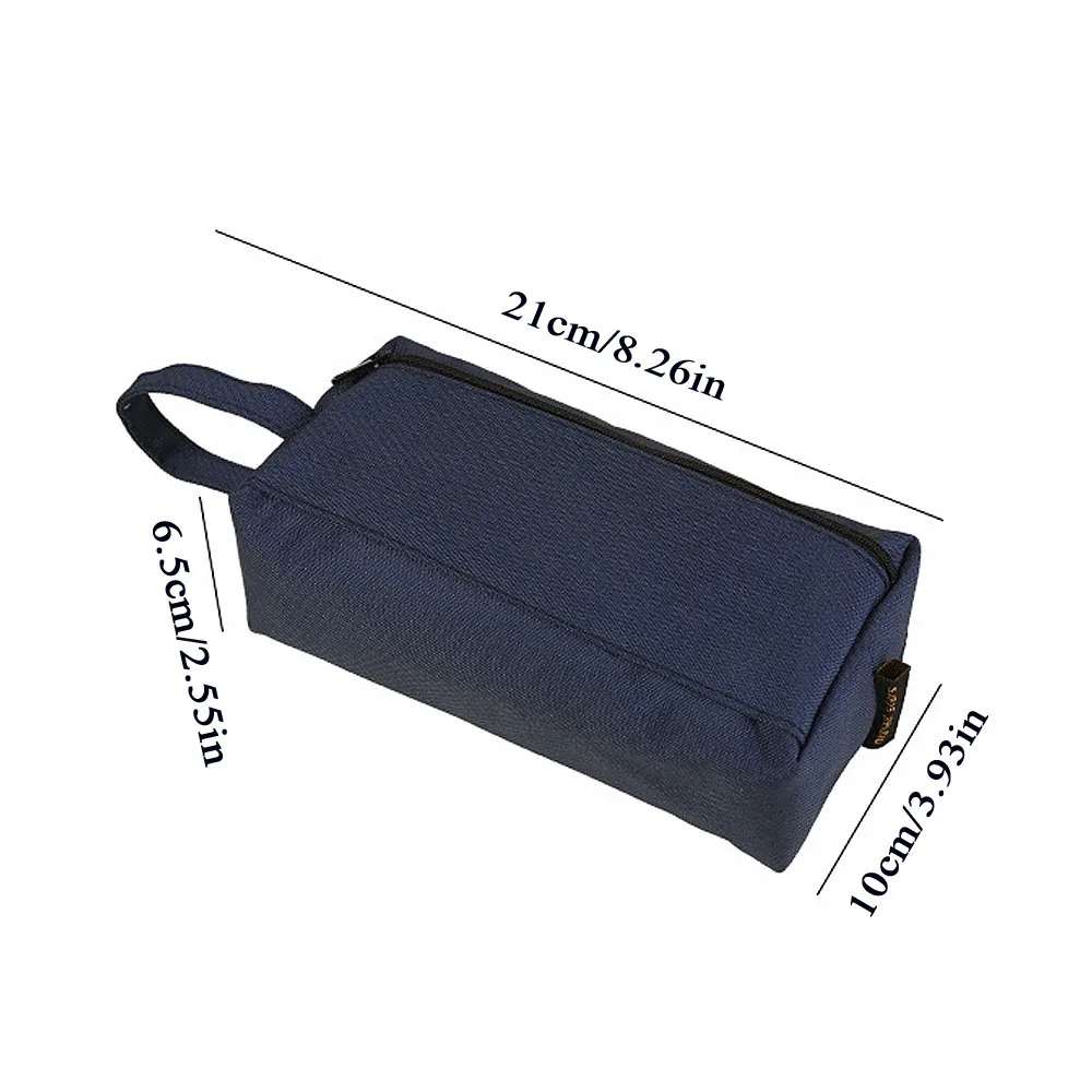 Специальный пенал из ткани Оксфорд, однотонная сумка для карандашей большой емкости, прочный высококачественный органайзер для авторучек, канцелярские принадлежности Изображение 5