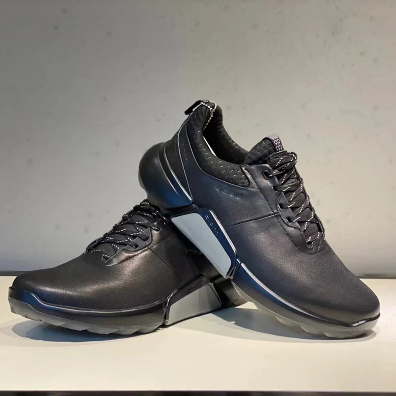 Новые мужские кроссовки для гольфа из натуральной кожи, черные, белые, классические мужские кроссовки для тренировок по гольфу на открытом воздухе Изображение 3