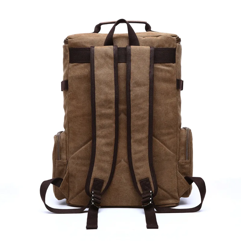 Холщовый рюкзак, мужской рюкзак, сумка для компьютера большой емкости, многоцелевая дорожная сумка для отдыха, корейский вариант модного рюкзака Изображение 1