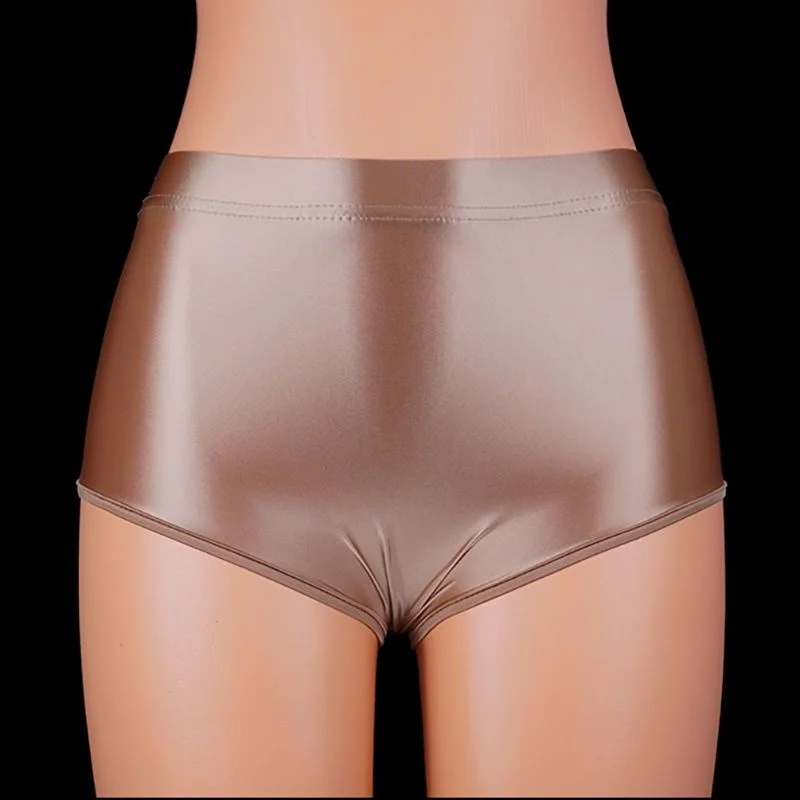 Сексуальное женское глянцевое ультратонкое нижнее белье, трусы, прозрачные трусики для нижнего белья больших размеров Изображение 4