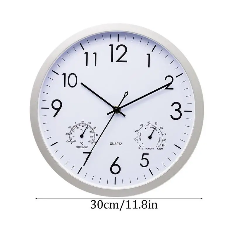 Уличные настенные часы Водонепроницаемые Часы С термометром Гигрометром, устойчивые к атмосферным воздействиям, настенные украшения для патио, бассейна, сада Изображение 5