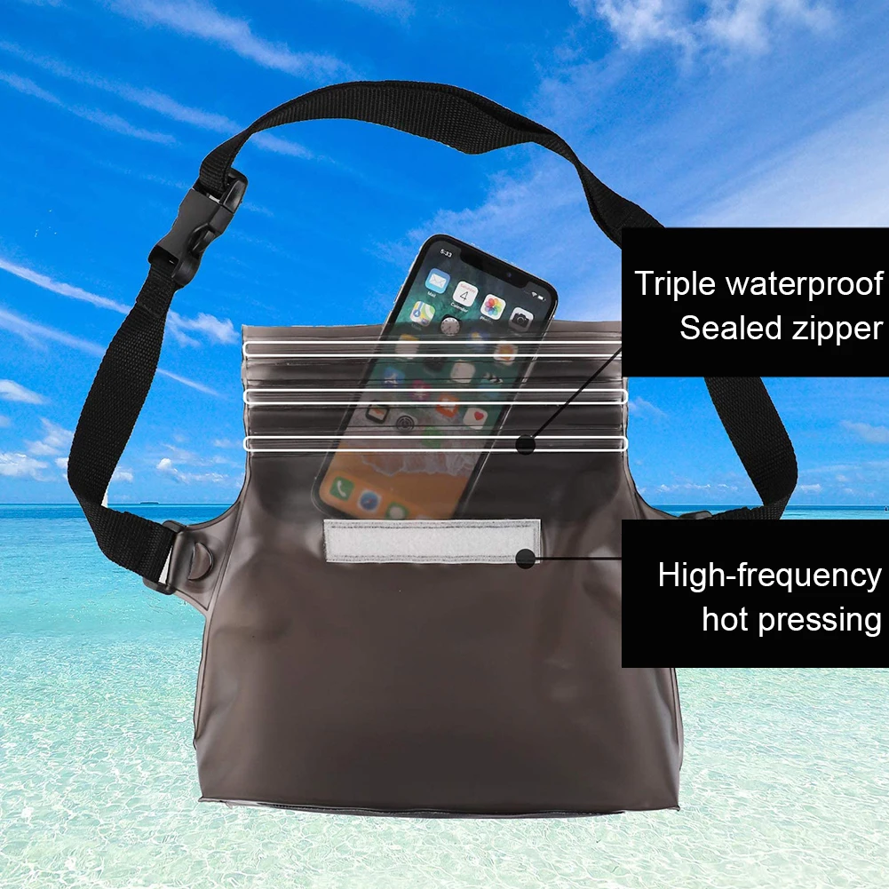 Сумка через плечо из ПВХ, водонепроницаемая герметичная сумка для плавания, Прозрачная сухая защитная сумка для мобильного телефона iphone, поясная сумка на пояс Изображение 5
