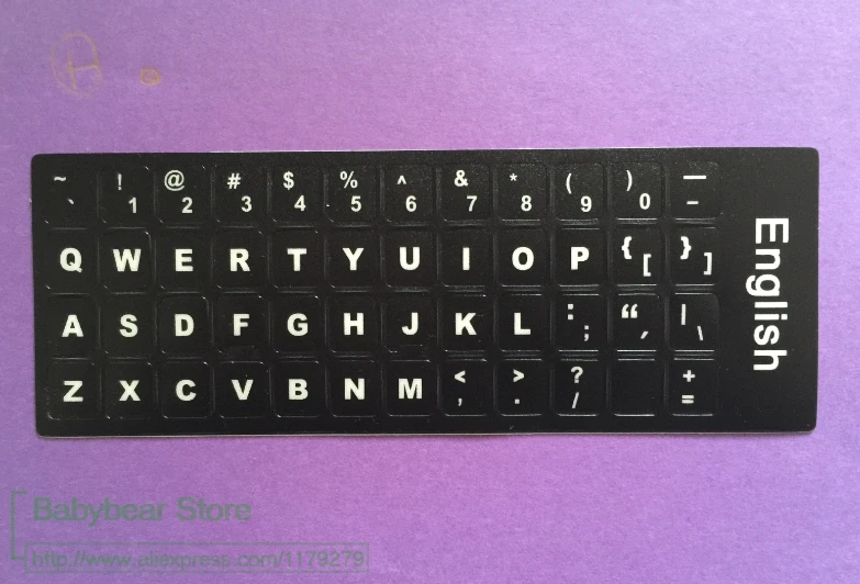50 шт./лот Наклейка с английской клавиатурой для настольных клавиатур ноутбука, наклейки 11,6 12 13,3 14 15,4 17,3 дюймовая клавиатура Изображение 0