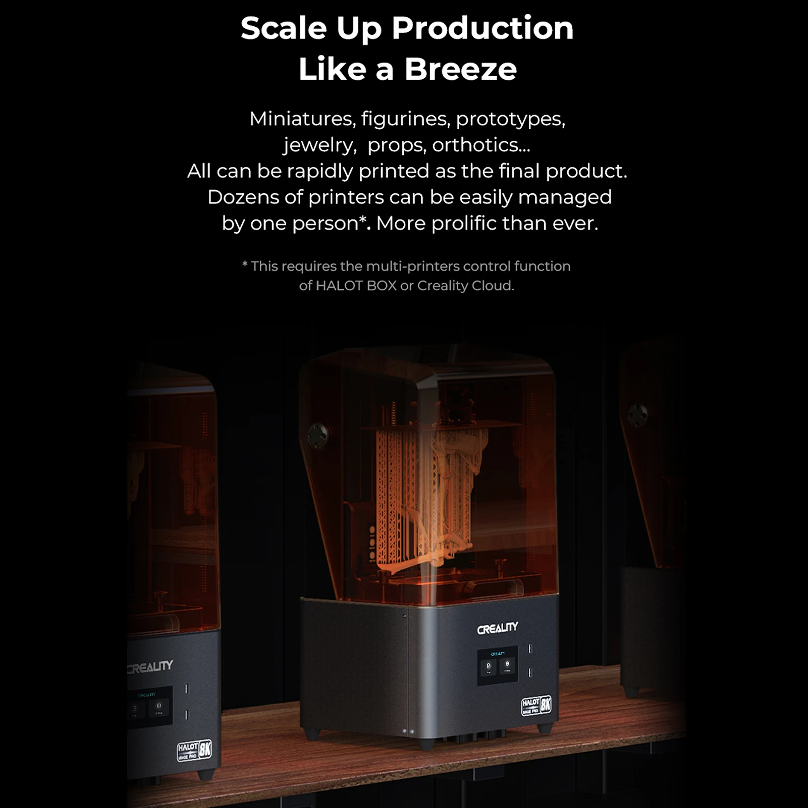 Creality HALOT MAGE Pro/3D-принтер из смолы MAGE (CL103) 170 мм/ч Сверхскоростная печать из смолы 8K с 10,3-дюймовым ЖК-экраном Большого объема сборки Изображение 2