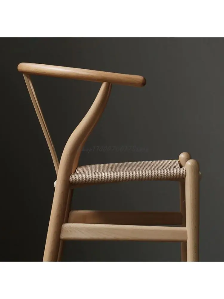Обеденный стул из чистого массива дерева, Y-образный стул с буковой спинкой, рабочий стол, скандинавский современный Минималистичный стул для дома для отдыха Изображение 2