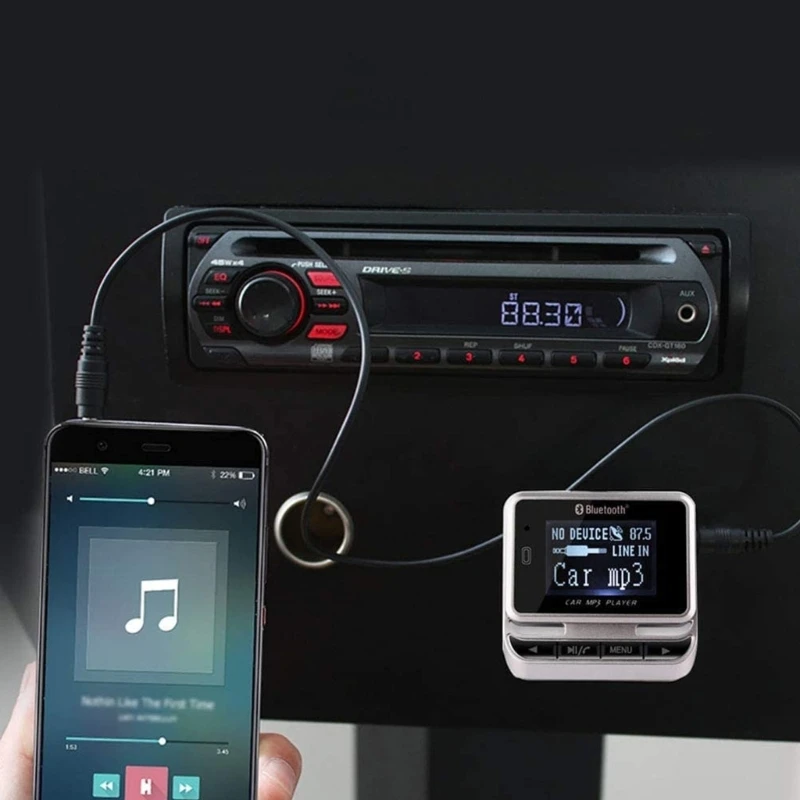 Автомобильный ЖК-MP3-плеер, совместимый по Bluetooth с функцией громкой связи с 1,44-дюймовым экраном L9BC Изображение 1