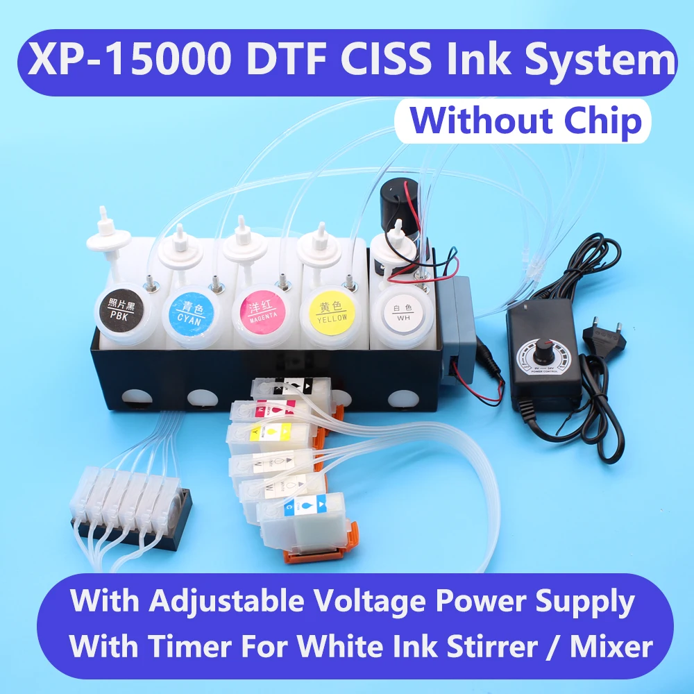 DTF DTG СНПЧ Для EpsonXP-15000 DTF Ink System Белый Чернильный Бак С Регулируемым Напряжением Питания Мешалка Миксер Таймер XP 15000 Бак Изображение 0