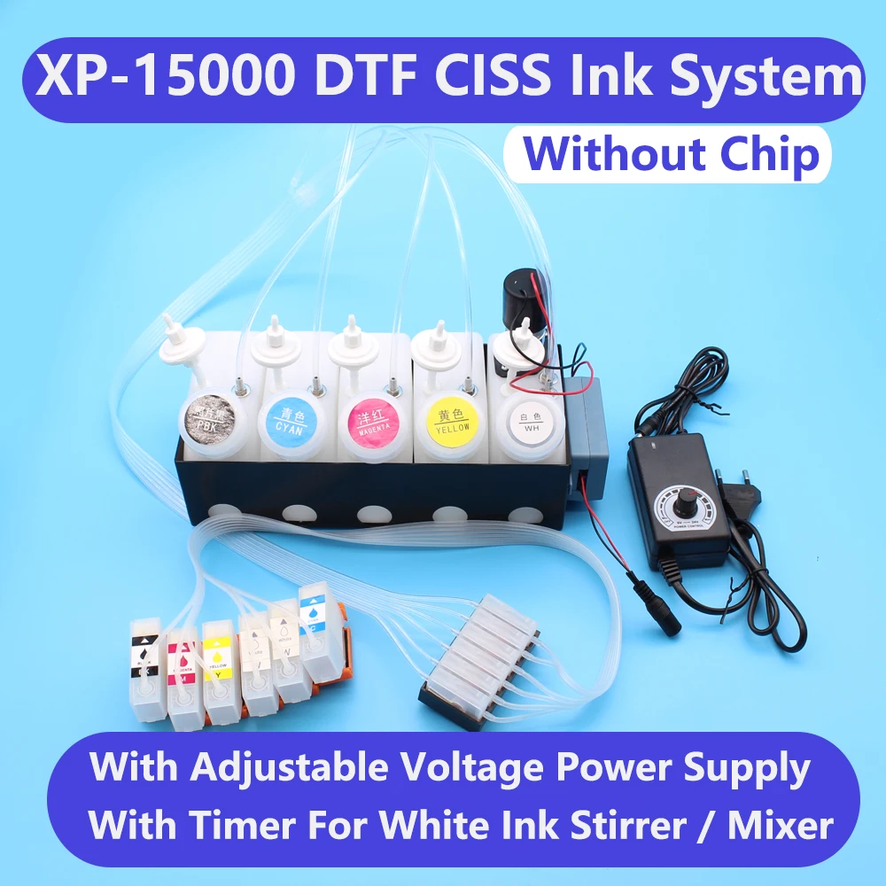 DTF DTG СНПЧ Для EpsonXP-15000 DTF Ink System Белый Чернильный Бак С Регулируемым Напряжением Питания Мешалка Миксер Таймер XP 15000 Бак Изображение 1