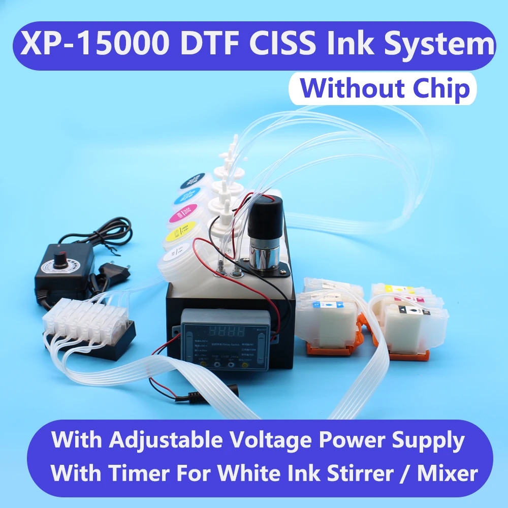 DTF DTG СНПЧ Для EpsonXP-15000 DTF Ink System Белый Чернильный Бак С Регулируемым Напряжением Питания Мешалка Миксер Таймер XP 15000 Бак Изображение 2