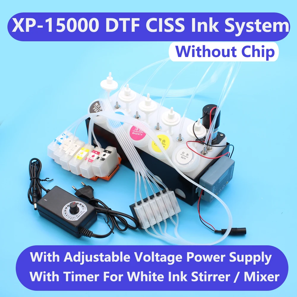 DTF DTG СНПЧ Для EpsonXP-15000 DTF Ink System Белый Чернильный Бак С Регулируемым Напряжением Питания Мешалка Миксер Таймер XP 15000 Бак Изображение 4
