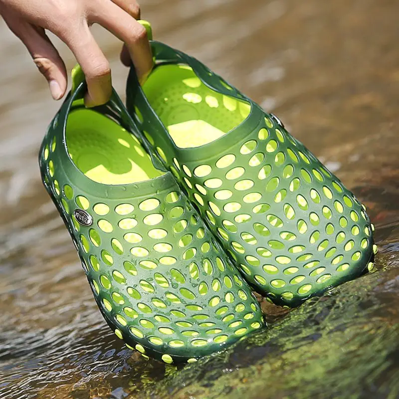 Уличная обувь, дышащая летняя пляжная обувь, обувь для болот, противоскользящие тапочки, модные летние воздушные туфли Изображение 5