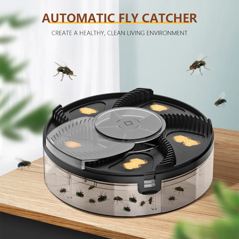 Устройство для ловли вредителей, бытовая автоматическая Мухоловка, USB-аккумуляторная Домашняя Кухонная мухоловка, Бесшумный Съемный Отпугиватель насекомых в помещении Изображение 1