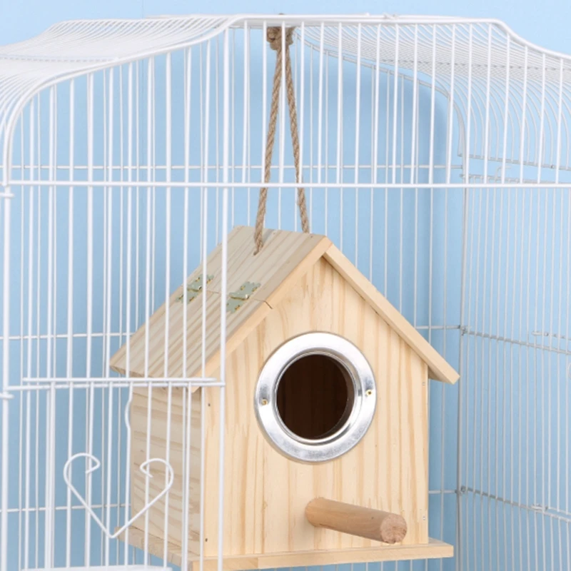 Птичий домик для клетки, ящик для гнезд для попугаев, Птичий домик для попугаев, ласточек, маленьких птичек, коробка для спаривания неразлучников 87HA Изображение 5