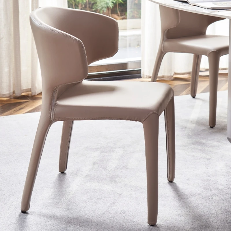 Обеденные стулья из искусственной кожи с подлокотниками, Офисные дизайнерские обеденные стулья для вечеринок, Современная банкетная мебель Silla Comedor для дома YQ50DC Изображение 0