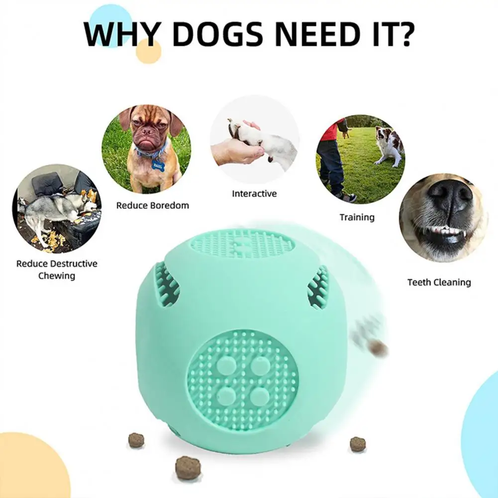 Шарик для собачьего корма для чистки зубов Интерактивная игрушка для просачивания корма, дозатор корма для собак, принадлежности для домашних животных Изображение 2