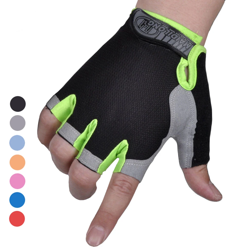 Одна пара велосипедных противоскользящих перчаток против пота, мужские Женские перчатки на половину пальца, дышащие противоударные спортивные перчатки, велосипедные перчатки Изображение 0