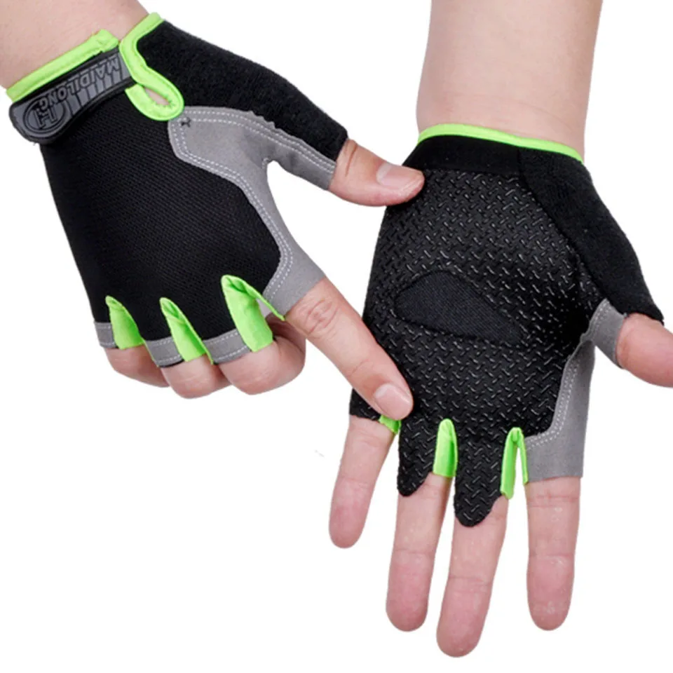 Одна пара велосипедных противоскользящих перчаток против пота, мужские Женские перчатки на половину пальца, дышащие противоударные спортивные перчатки, велосипедные перчатки Изображение 1
