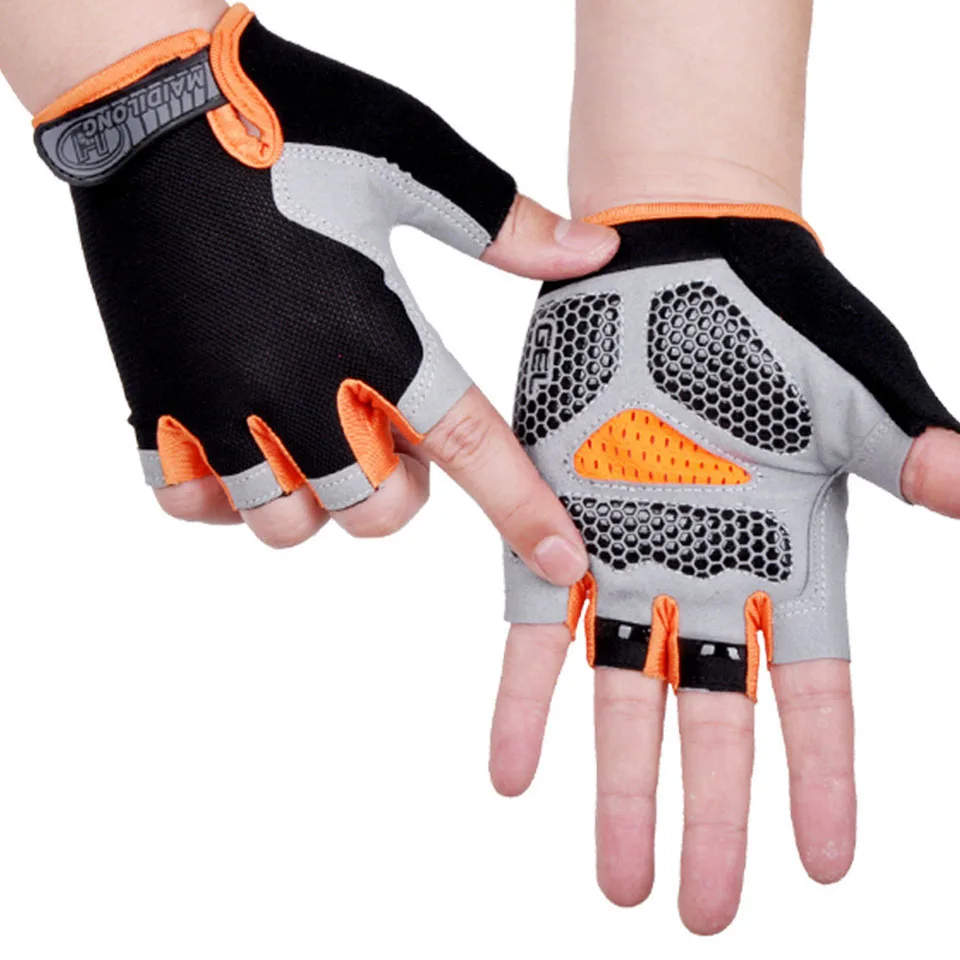 Одна пара велосипедных противоскользящих перчаток против пота, мужские Женские перчатки на половину пальца, дышащие противоударные спортивные перчатки, велосипедные перчатки Изображение 2