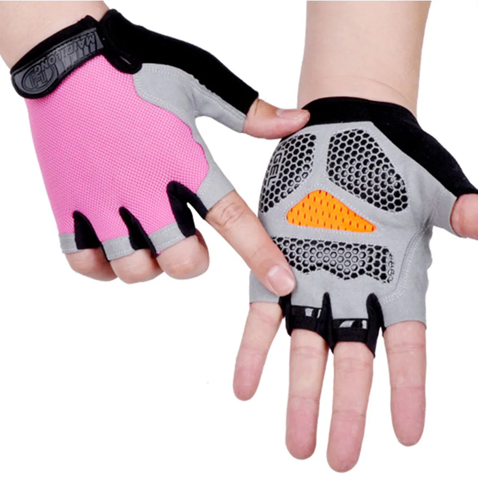 Одна пара велосипедных противоскользящих перчаток против пота, мужские Женские перчатки на половину пальца, дышащие противоударные спортивные перчатки, велосипедные перчатки Изображение 5