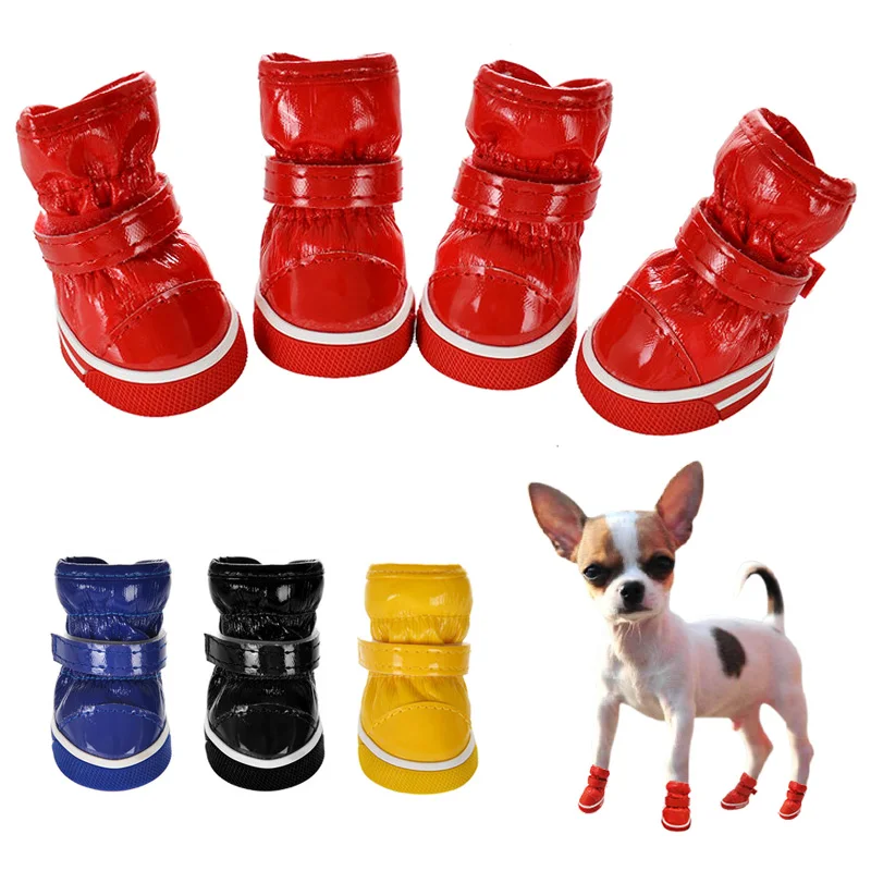 Pet Snow Chihuahua Rain Dog 4 шт./компл. Ботинки для собак Обувь Водонепроницаемые Собак Теплые Для принадлежности для собак Ботинки Йоркширская обувь для обуви Изображение 0