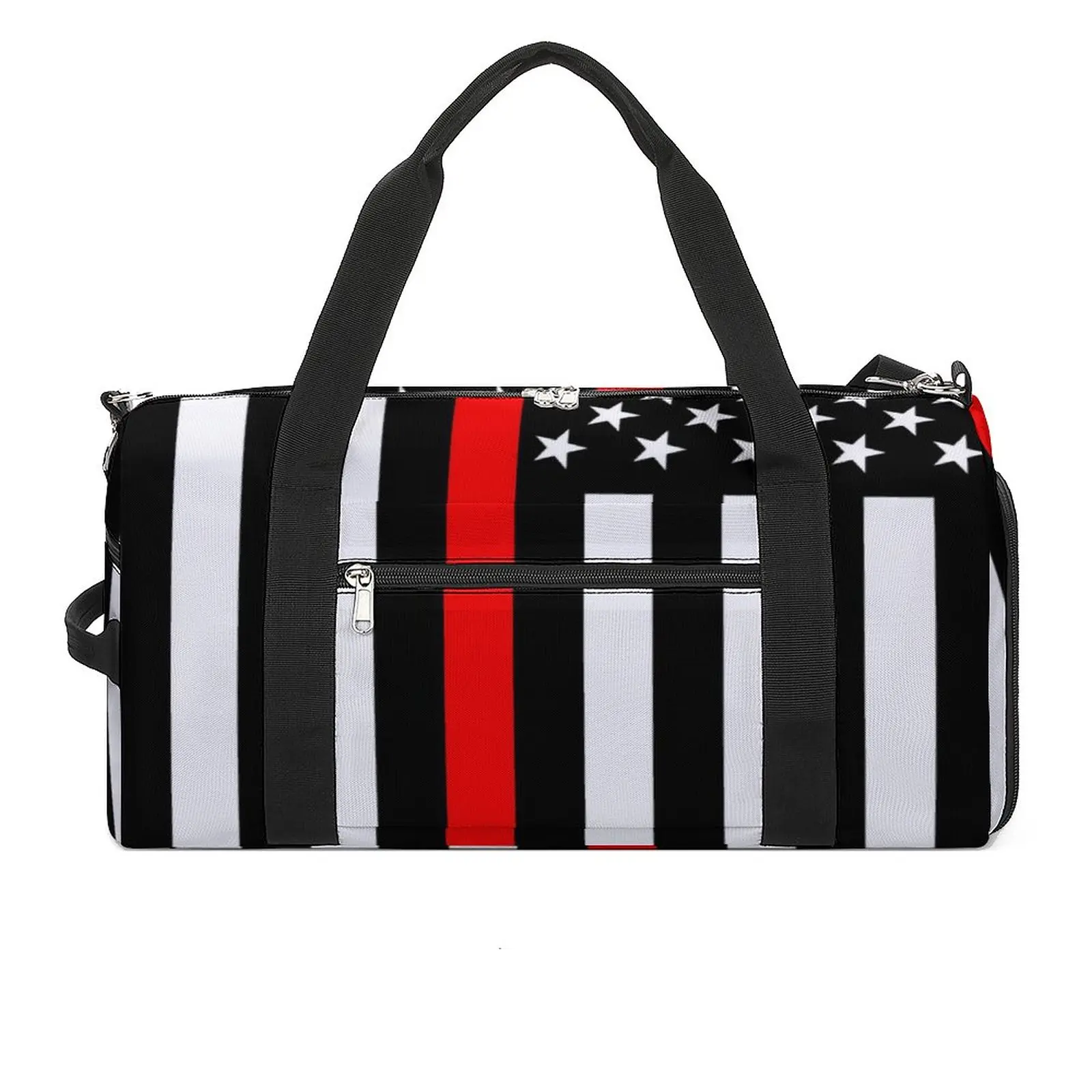 Спортивные сумки с изображением американского флага, тонкая красная линия, спортивная сумка со звездным принтом, большие вместительные Милые сумки, мужская дизайнерская сумка для фитнеса Изображение 0