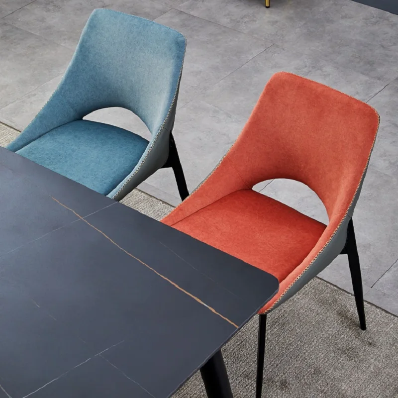 Скандинавский Домашний стул для ресторана, обеденный стул для макияжа, стул для ногтей, современный Простой кожаный стул для переговоров в отеле Изображение 1