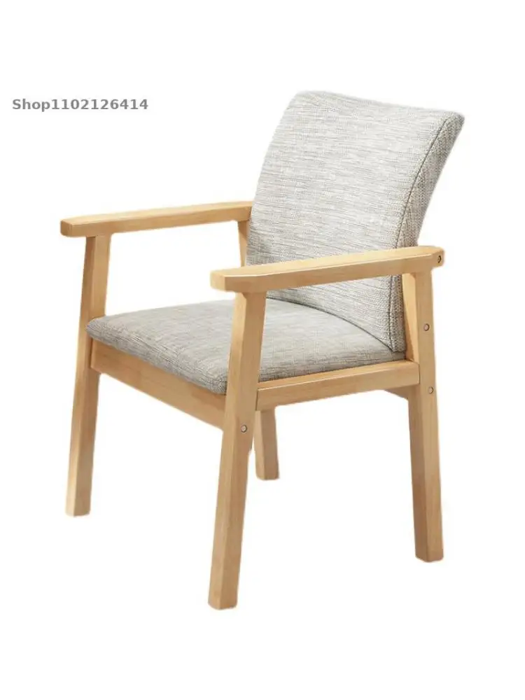 Стул из цельного дерева, домашний обеденный стол, простой современный письменный стул, кресло для учебы и отдыха для взрослых, стул со спинкой Изображение 0
