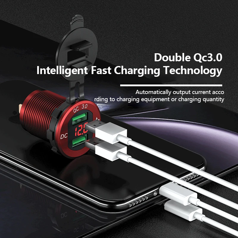 Qc3.0 Быстрая зарядка, прочное, надежное, трендовое, стильное, обязательное зарядное устройство для смартфона премиум-класса, автомобильное зарядное устройство для смартфона высокого качества Изображение 1